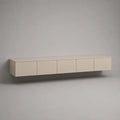 Armadio per TV appeso in MDF beige opaco con 5 zampe, 240 × 35 × 40 cm