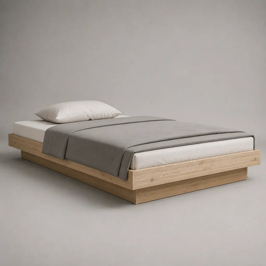 Letto matrimoniale in pino massiccio, rovere naturale, letto 160 × 200 cm, dimensioni 210 × 170 × 35 cm
